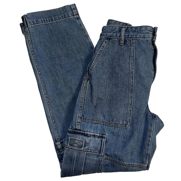 Madewell Baggy Straight Cargo Jeans Zip Off Edition Sz 27 - Picture 15 of 16